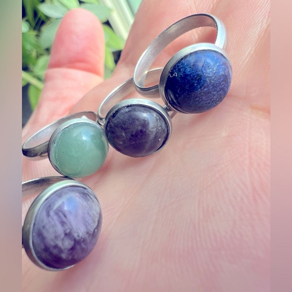 Adjustable Gemstone Ring Set - Picture 1 of 5